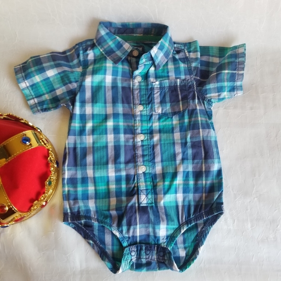 👑 OshKosh 18m Shirt Plaid Button Up Poplin